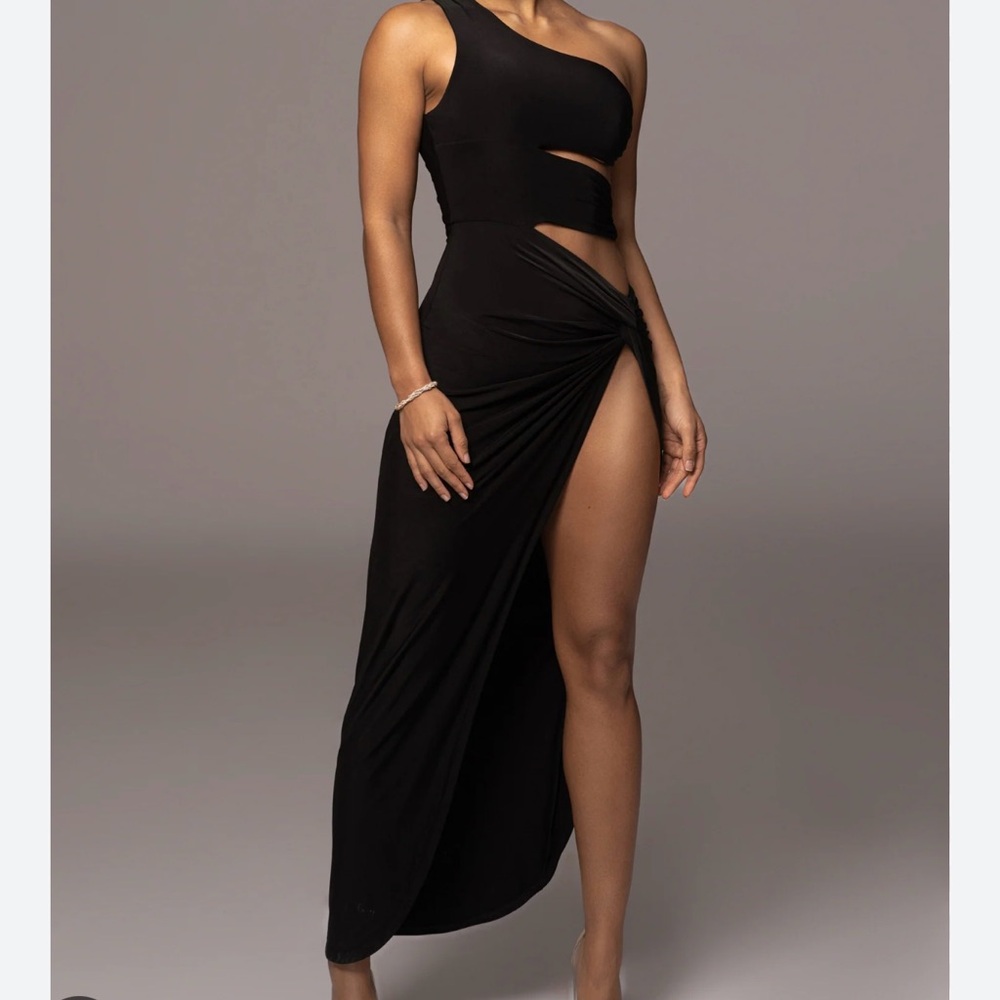 JLUXLABEL Black One-Shoulder Cutout Dress- noir one night only - NWT - Size L